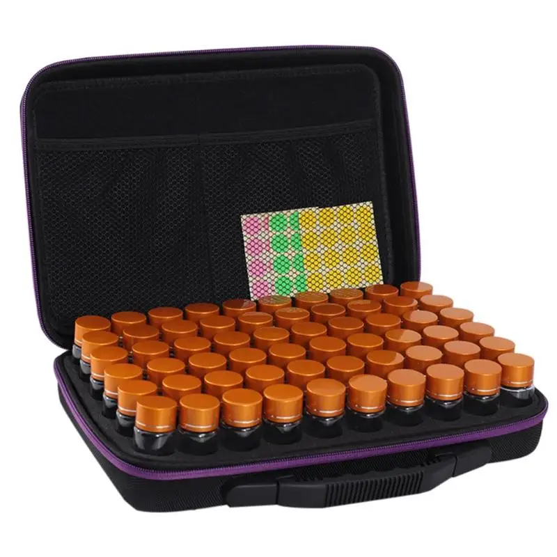 60 бутылок Алмазная вышивка хранения обечайки крестиком Чехол Органайзер с бриллиантами контейнер - Цвет: Фиолетовый