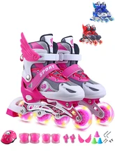 

Children Skates Professional High Quality Adjustable Roller Inline Skateboard Skate Shoes Illuminating Wheels Hockey Sneakers