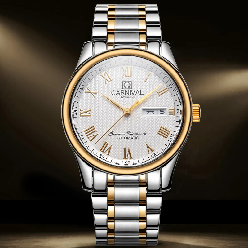 

CARNIVAL Brand Luxury Military Watch Men Fashion Waterproof Gold Business Automatic Mechanical Watches For Man Reloj Hombre 2020