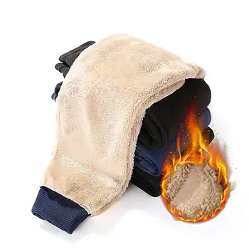 Pantalones térmicos gruesos de lana para hombre, pantalones casuales cálidos para exteriores, Joggers de invierno 2