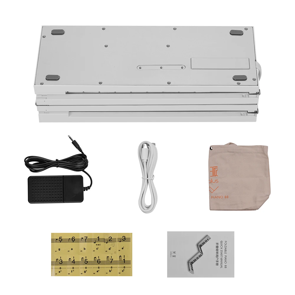MIDIPLUS 88 Keys Foldable Electronic Piano Portable Keyboard 128 Tones Dual Speakers Headphone Output with Sustain Pedal 49-Key