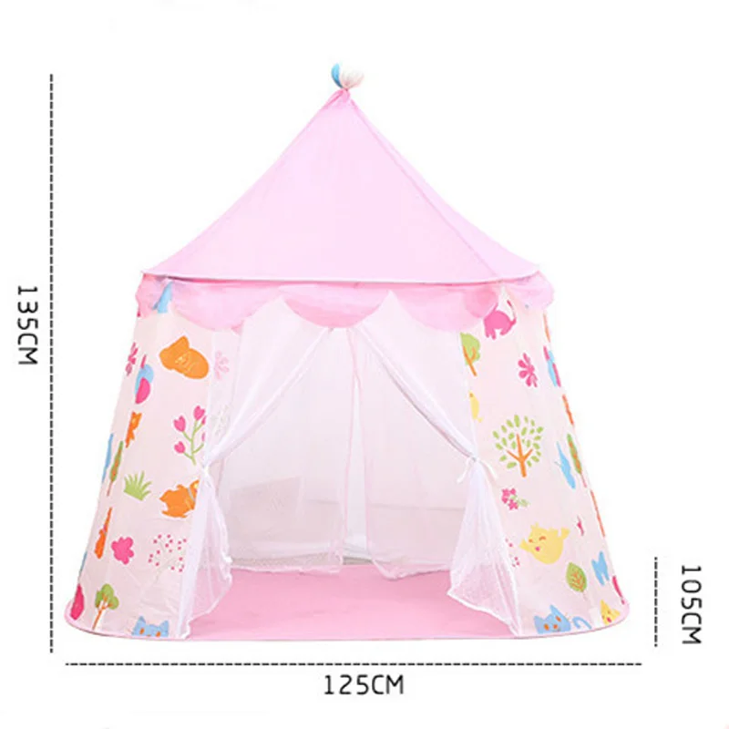 Kid Teepee Tent House For Game Room Decor Kids Outdoor Game Summer Children's Tent Princess Castle Tent  Portable Foldable Gifts 2