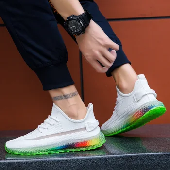 

Fashion Rainbow Running Shoes for Men Light Weight Sneakers Comfortable Breathable Male Shoes Outdoor Walking Sneakers Men