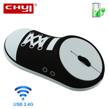 

CHYI 2.4Ghz Wireless Rechargeable Mouse 3d Shoe Design Computer Mouse Creative Ergonomic Optical Mouse Usb PC Mice For Laptop