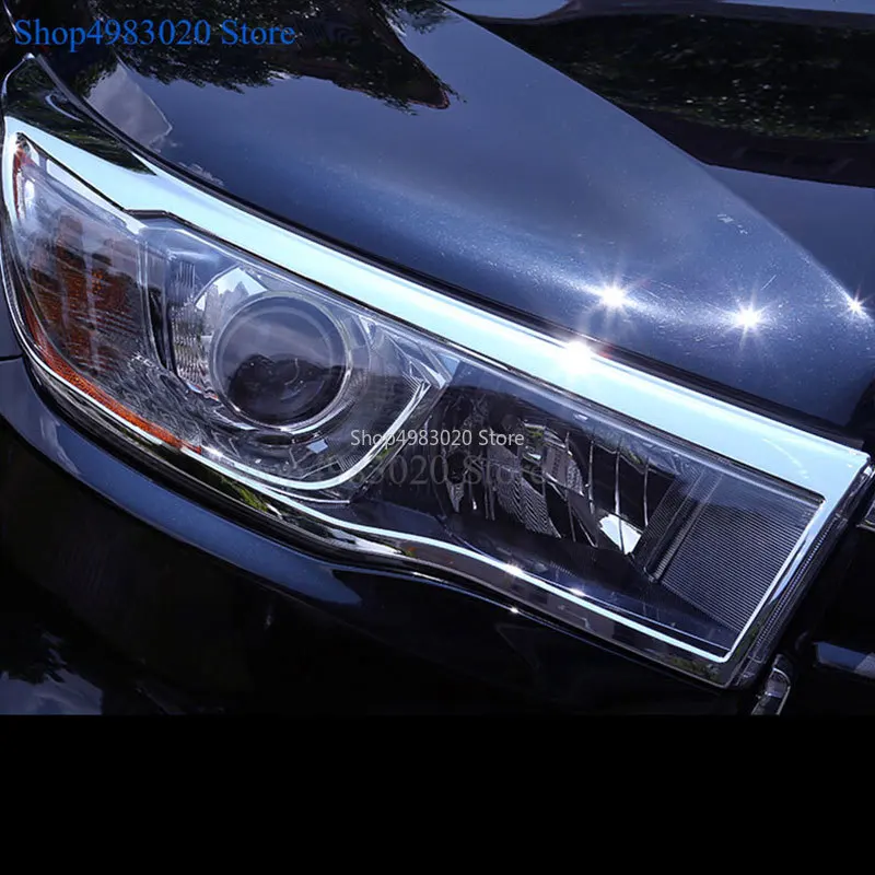 Для Toyota Highlander 2015 2016 2017 ABS хромированная отделка передней фары рамка украшения