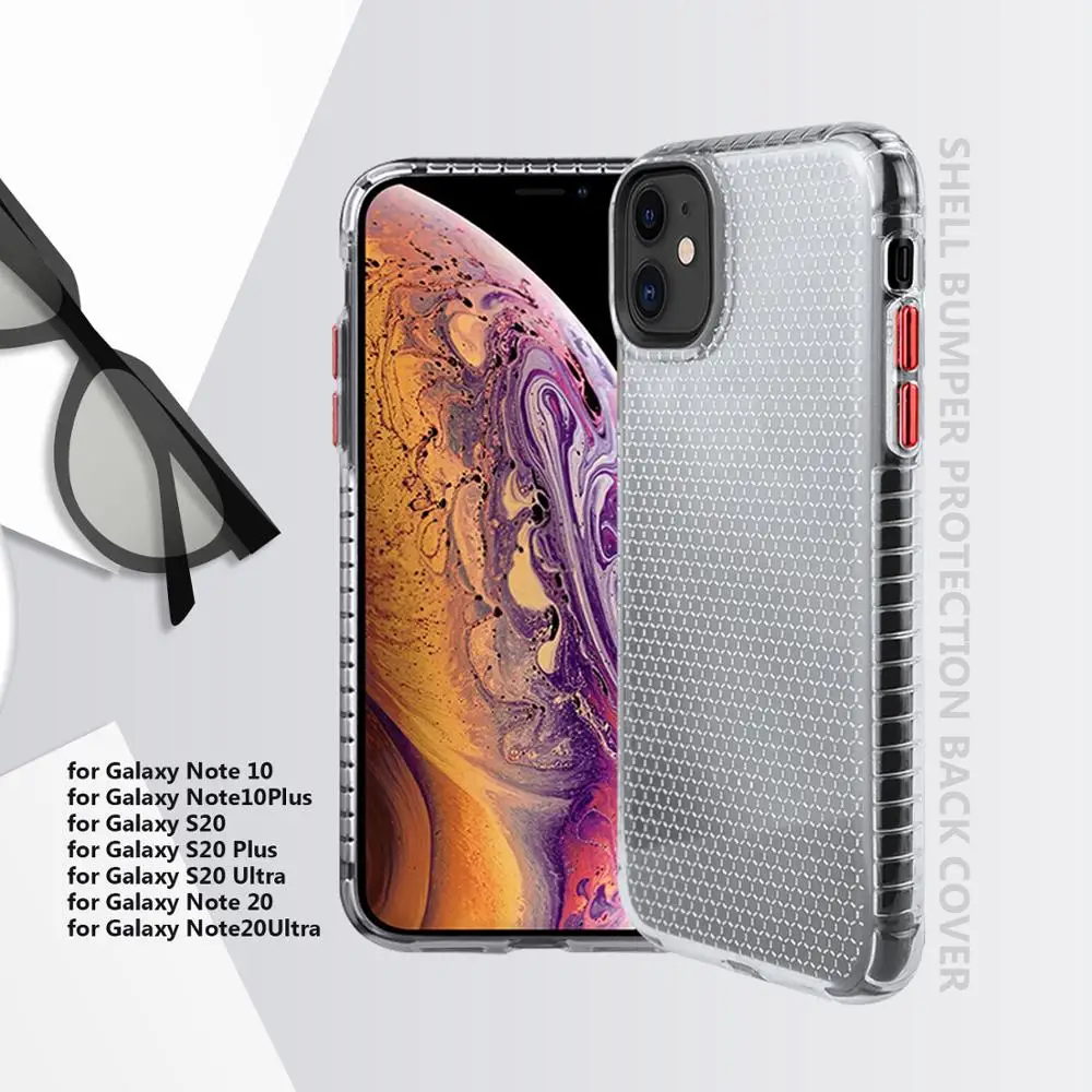 

Clear TPU Case for Samsung Galaxy S20 Ultra Note 20 10+ Plus 5G Honeycomb Crystal Slim Fit Shell Bumper Protection Back Cover