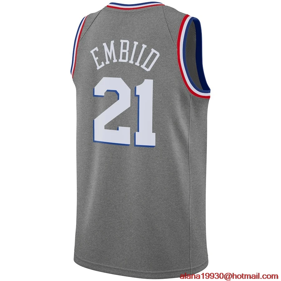 Молодежная детская баскетбольная майка Joel Embiid Бен Симмонс Jimmy Butler /19 City Edition Philadelphia