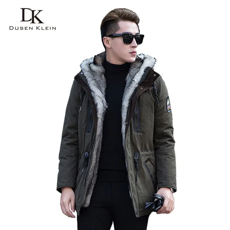 

Wolf fur for men and women Thick jackets long coats Designer fashion winter Warm luxury hooded jackets DK1125