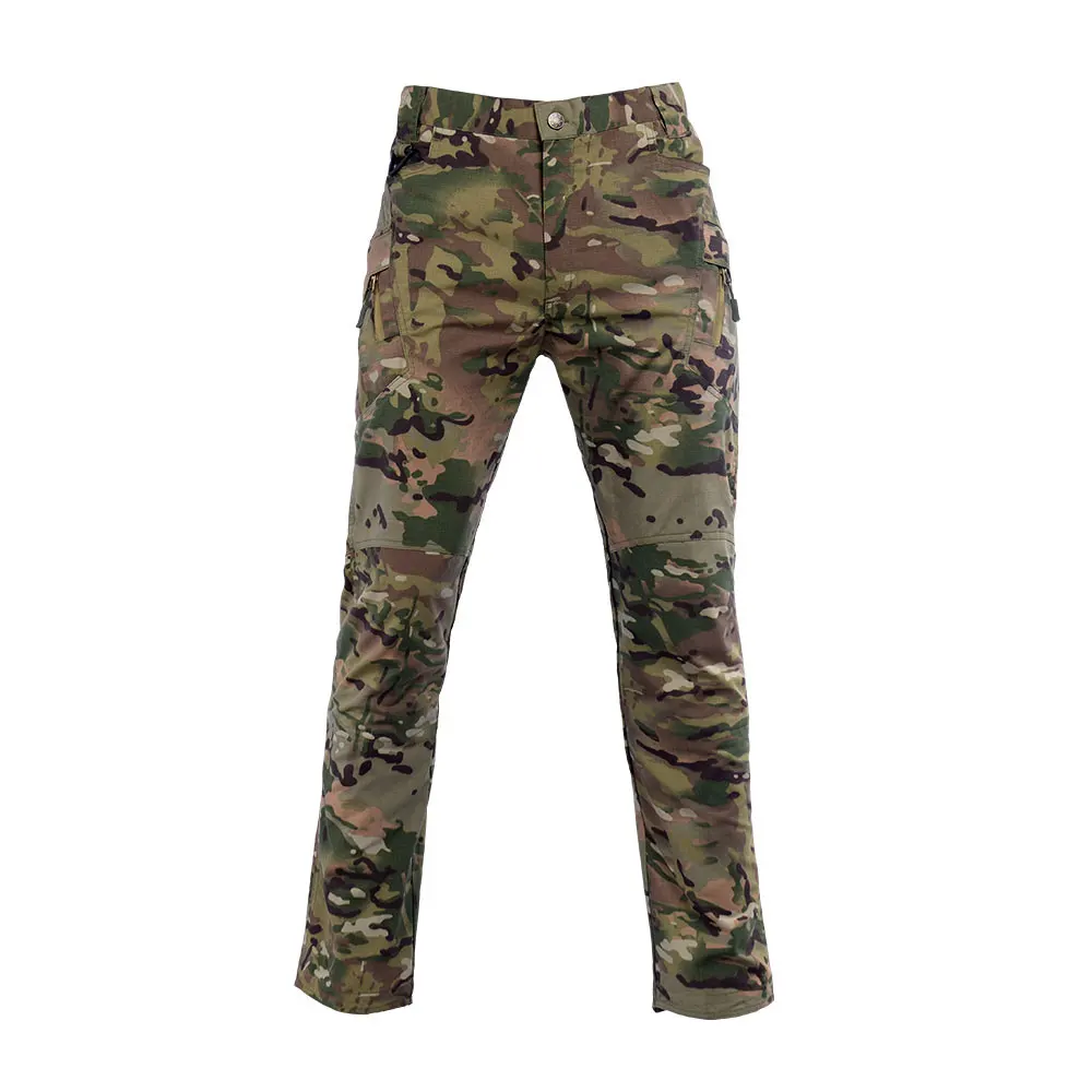 

Tactical Pants Army Male Camo Jogger Plus Size Cotton Trousers Many Pocket Zip Military Style Camouflage Black Men's Cargo Pants