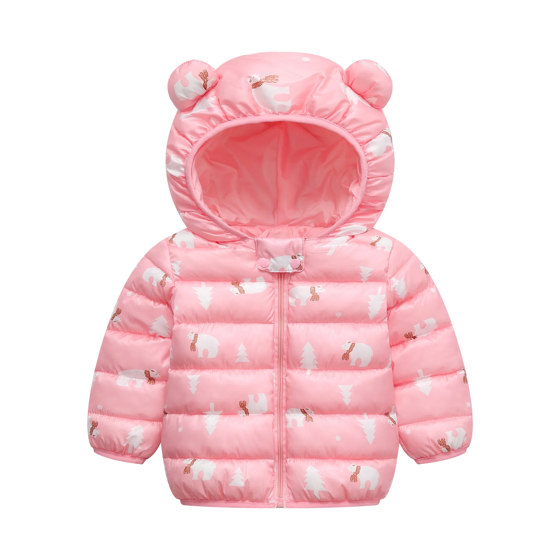 Милая куртка для маленьких девочек возрастом от 1 года до 5 лет модные пальто с капюшоном и ушками для маленьких мальчиков, осенняя одежда для девочек Одежда для младенцев Детские куртки - Цвет: Pink 2