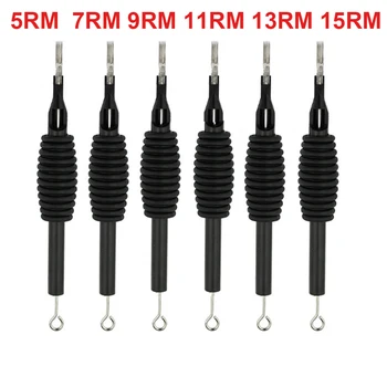 

10PCS RM Tattoo Needle Sterile Disposable Tattoo Nozzle Needle Tips and Tube Grip 5/7/9/11/15RM Tattoo Tube Machine 19mm