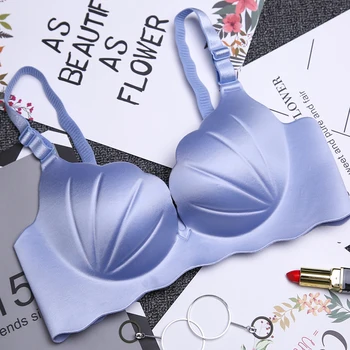 

Chest Gather Adjustable Shell Wire Free Push Up Comfortable Underwear Without Rim Bra
