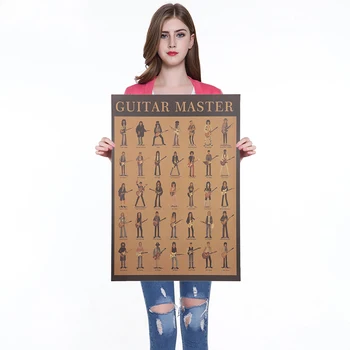 

Classic Movie Poster Vintage Guitar Kraft Paper Poster Wall Stickers Living Room Home Kids Rooms Decoration Wall-Papers 51x35cm