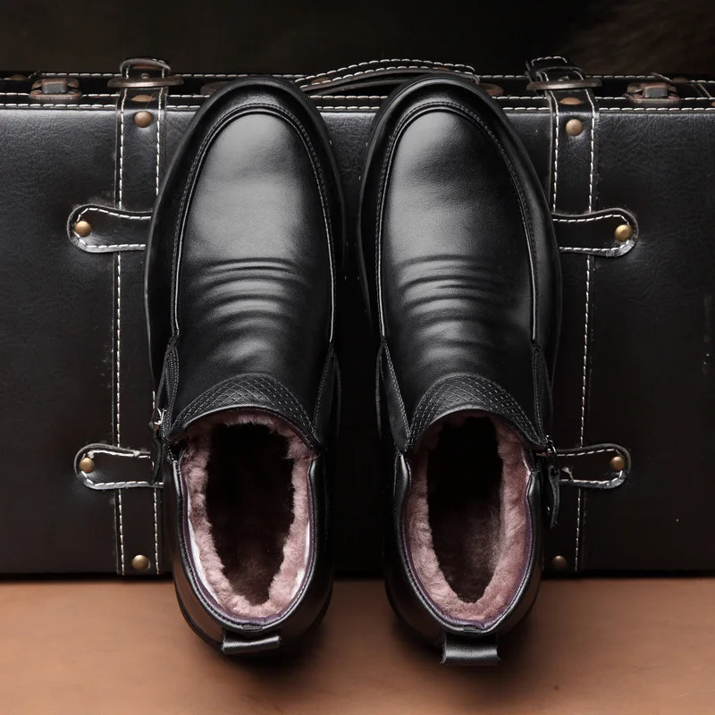 Мужские ботинки из натуральной кожи; Зимние ботильоны; модная обувь; мужская деловая повседневная обувь с высоким берцем; zapatos de hombre; ty6