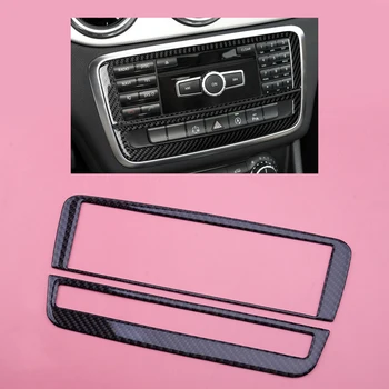 

CITALL 1 Set Carbon Fiber Console CD Panel Decorative Trim Cover Frame Fit For Mercedes Benz A B GLA CLA Class 2013-2016 2017