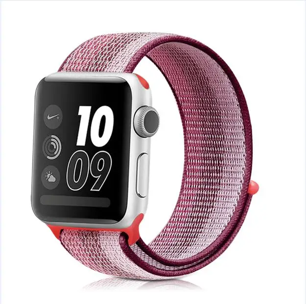 Цветной тканый нейлоновый ремешок для Apple Watch Band 5 4 40 мм 44 мм мягкая дышащая Спортивная петля для iWatch 3 2 1 38 мм 42 мм ремешок для часов - Цвет ремешка: berry