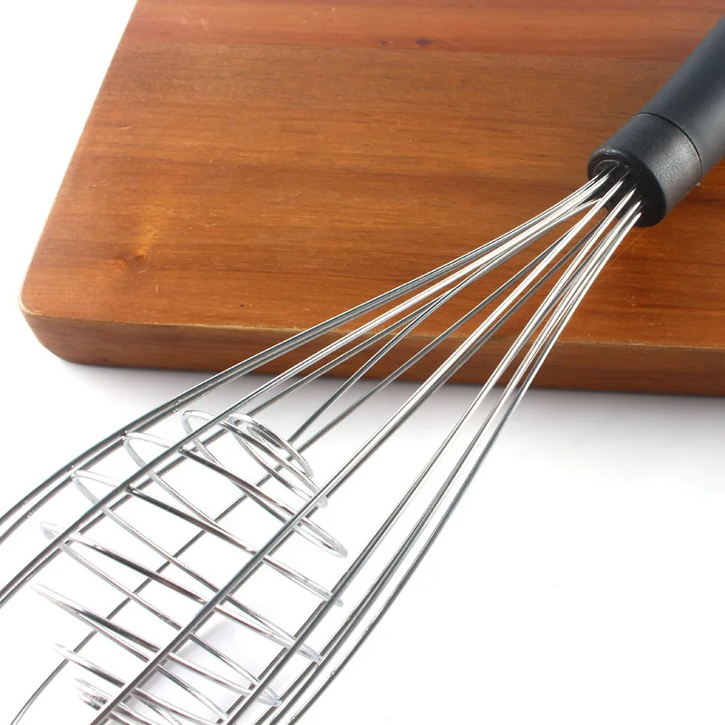12-Inch Rubber-Plastic Anti-slip Handle Egg Beater Cream Spending Household Manual Stainless Steel Eggbeater Egg Stirrer