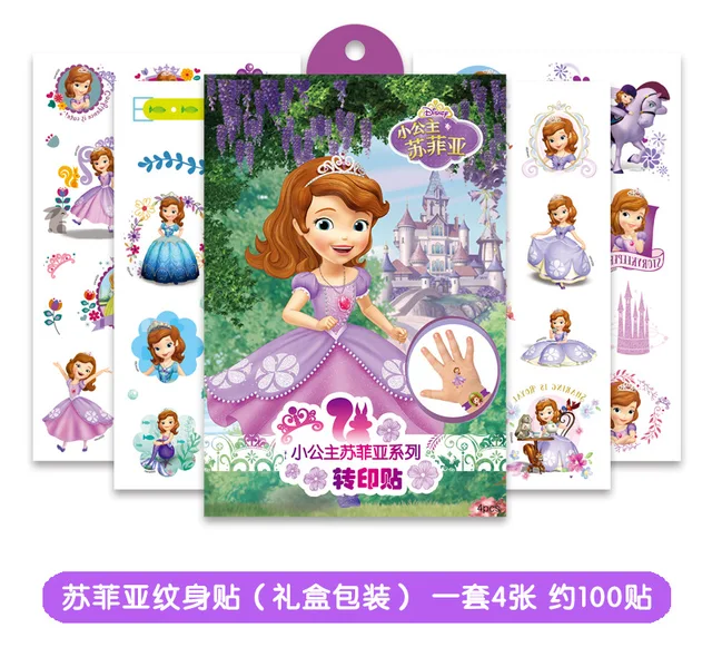 New Disney  frozen girls Cartoons Temporary Tattoo Body Art Flash Tattoo Stickers Mickey Minnie Waterproof  Styling Sticker 4 sheet  H