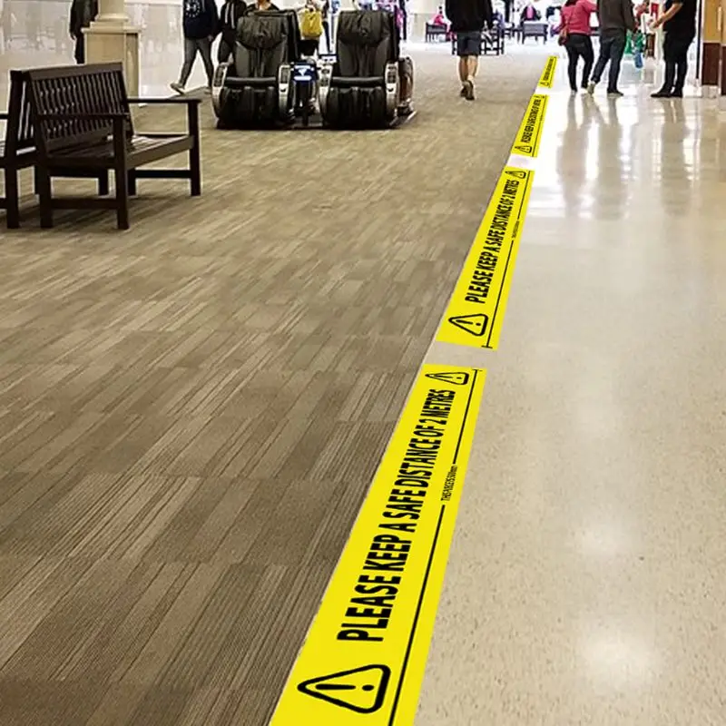 

Yellow Social Distancing Stickers Tape Please Keep A Safe Distance Warning Tape