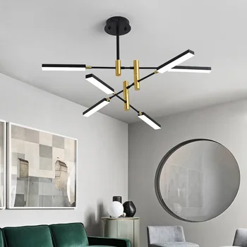 

Modern Nordic Design Black Iron Chandelier for Bedroom Living Room Loft Entrance Hall Kitchen Dining Room LED Lights Decoration