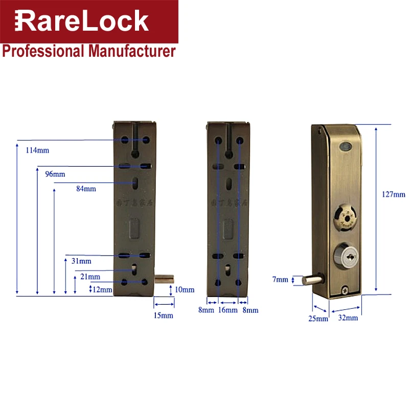 Rarelock защита для детей, металлический замок для окна, замок для раздвижной двери, Bahtroom, аксессуары для домашней безопасности, DIY MMS112 aa