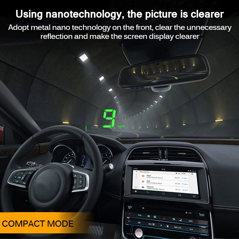 Автомобильный проектор HUD дисплей электронный на лобовое стекло с HD
