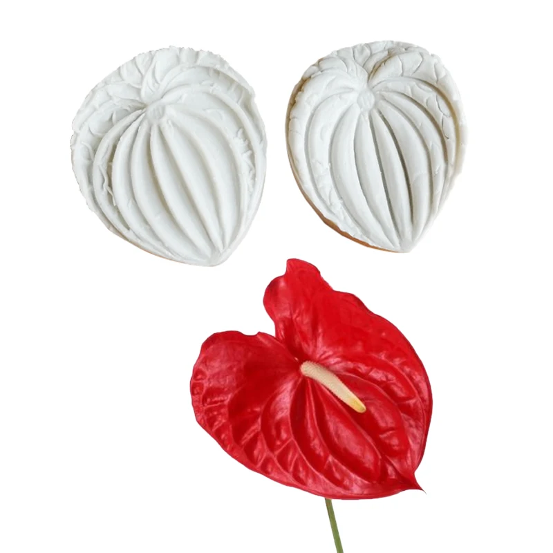 

Anthurium flower Veiners Silicone Mould Cake Decorating Molds Cake Gumpaste Molds Cake Chocolate Tools M2356