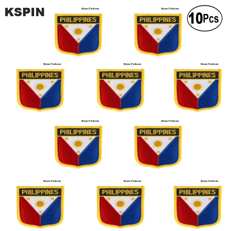 Philippines Flag Embroidery Patches Iron on Saw Transfer patches Sewing Applications for Clothes in Home&ampGarden | Дом и сад