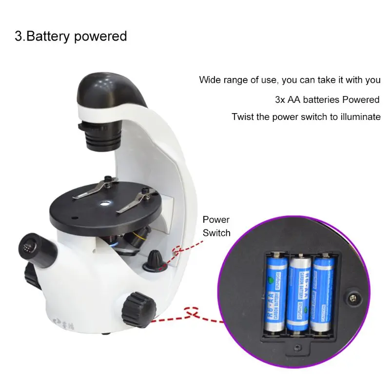 

Monocular Inverted Microscope Triple 4x 10x 20x Coarse 40x-320x for Educational N1HF