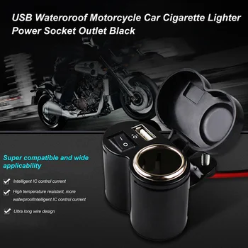 

1.5A Dual USB 12V-24V Motorcycle Scooter Handlebar USB Charger Waterproof Cigarette Lighter Socket Plug Moto Accessories