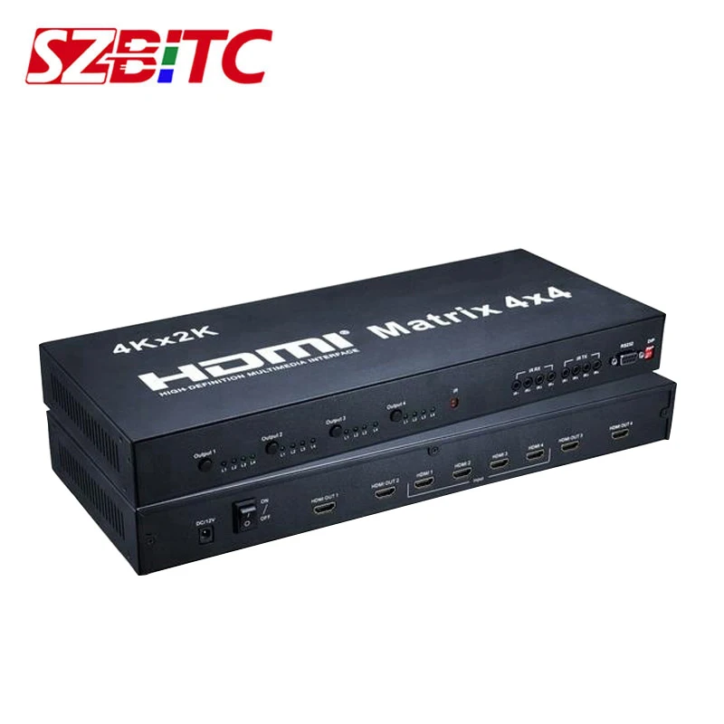 

SZBITC 4k HDMI 4x4 Matrix Video Switch Splitter 4 in 4 out control through RS232,IR remote Switcher For LCD TV DVD