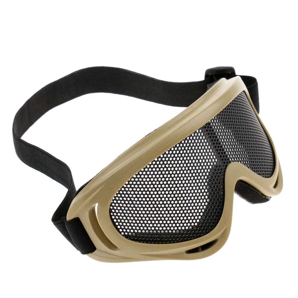 Outdoor Tactical Goggles Mask Safe Steel Mesh Eyewear Eye Protective Glasses for Shooting Hiking Climbing Hunting Military