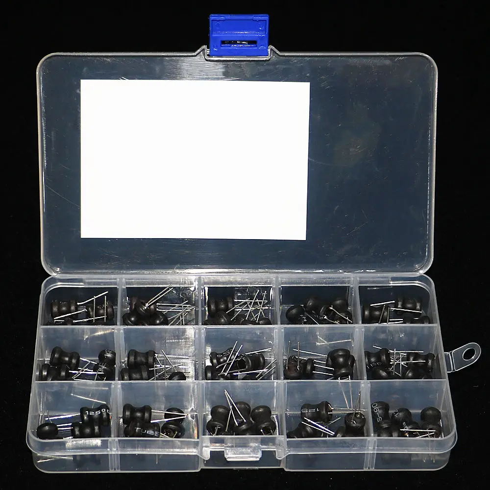 75Pcs/box 2.2uH-10mH 15Values x 5pcs 8*10mm Choke Inductors Assorted Kit inductor assortment kit