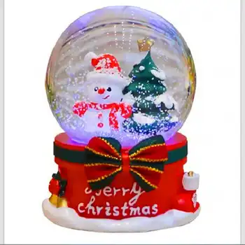 

LORONZ Crystal Ball With Light Home Bedroom Xmas New Year Birthday Gifts Christmas Snow Globe Music Box Santa Snowman Music Box