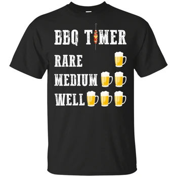 

Men'S Bbq Timer Beer Drinking Funny Grilling Tops Tee T Shirt Size M-3Xl Graphic Retro T-Shirt