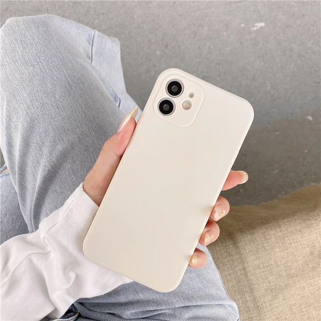 Soft Silicone Candy Colour Phone Case For iPhone 11 12 Pro Max 13Mini Camera Protection XS X XR 7 8 Plus SE2020 Matte Shockproof Beige