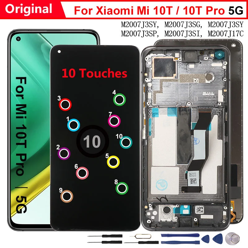 ЖК-дисплей для Xiaomi Mi 10T Pro 5G сменный сенсорный ЖК-экран 6 67 дюйма Mi10T оригинал |
