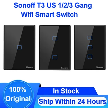 

Sonoff TX T3 US 1 2 3 Gang Wifi Smart RF Switch Smart Home Remote Control Timer DIY Switch Via Ewelink work with Alexa Google