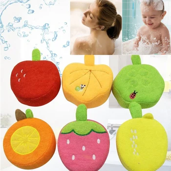 

Fruit Baby Bath Brush Cartoon Soft Sponge Powder Puff Cute Children Newbron Infant Shower Product Rubbing Towel Balls