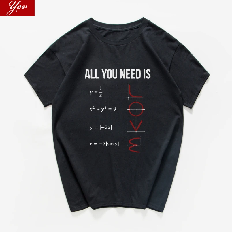 All You Need Is Love funny Casual TShirt women Short Sleeve summer t-shirt Math 100%cotton clothes tops tee harajuku | Женская одежда