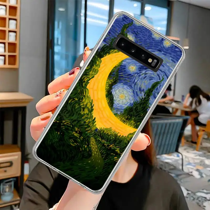 

Van Gogh Paintings Phone Case Case For Samsung S1Plus S1E (lite) S6 S7 Edge S8 S9 Plus Soft TPU Clear Cover Samsung S10plus