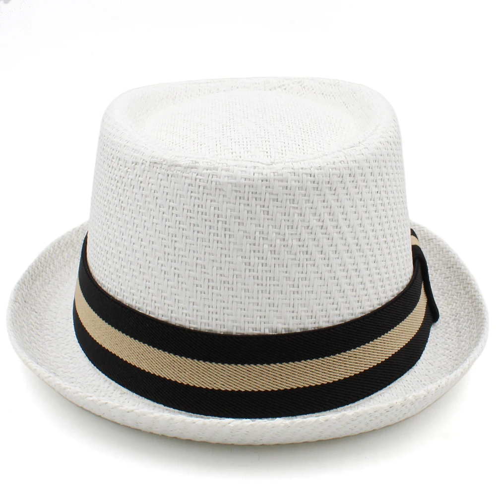 straw fedora hat Men Women Classical Straw Pork Pie Hats Fedora Sunhats Trilby Caps Summer Boater Beach Outdoor Travel Party Size US 7 1/4 UK L straw fedora hat mens