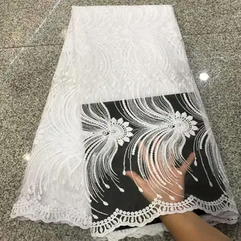 

New nigerian swiss voile net lace fo African tulle mesh lace fabric 2019 White France cord lace for party wedding dress