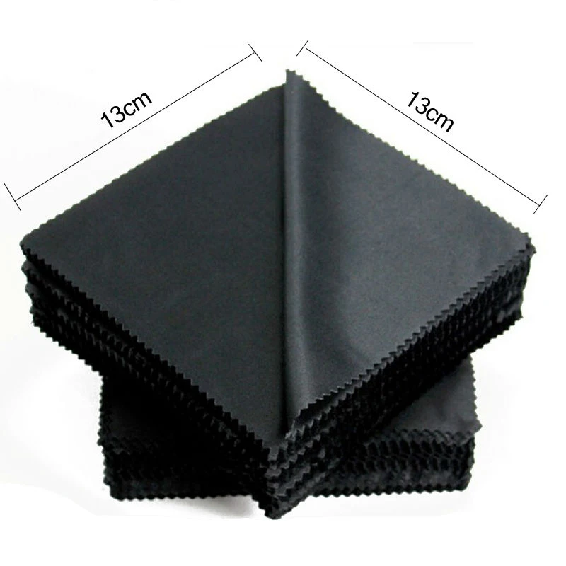 

20 pcs/lot Black Microfiber Sunglasses Eyeglasses Cleaning Cloth 13*13cm Glasses Eyewear Clean Lens Cloth Accessories