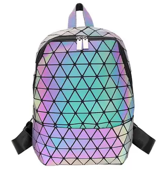 

2020 New Female glowing backpack Large capacity Rucksack Women travel bag Luminous laser Daypack PVC Leather Backpacks