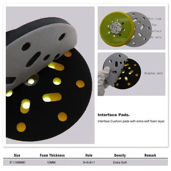 

6 150mm Dry Sponge Interface Pad Set 15/17 Holes Sanding Disc Power Tool Soft