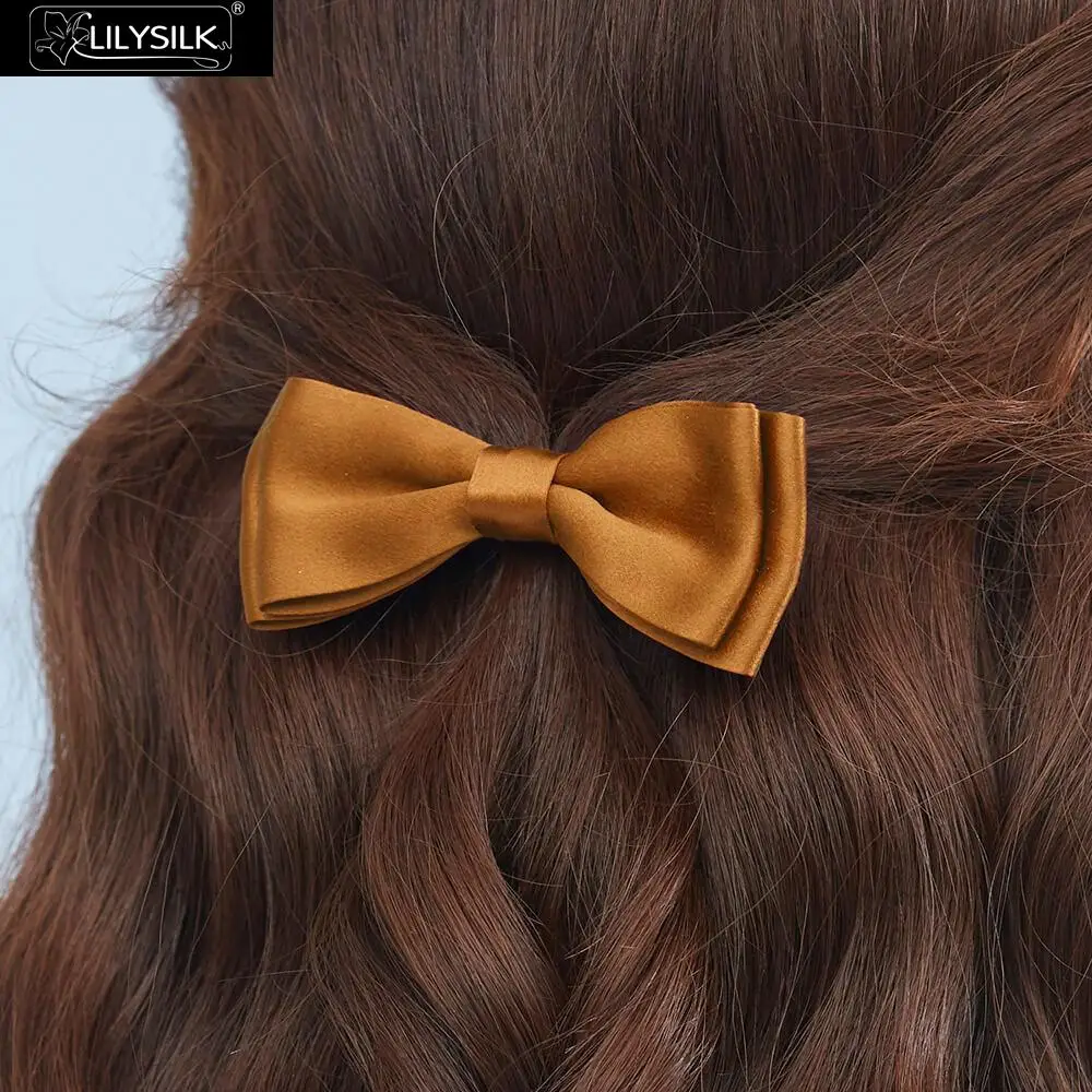 LilySilk лук шелковые заколки для волос Простые Женские Новые