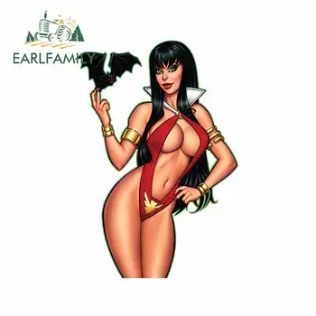 

EARLFAMILY 13cm x 9cm for Sexy Girl Good Body Bat Personality Car Stickers VAN Waterproof Motorcycle Decal Anime Car Assessoires