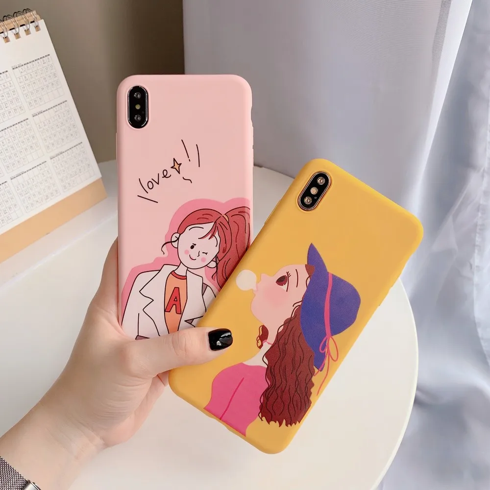 

Girl blowing bubbles Case For iPhone 7 8 PLUS phone for iphone X Xs XR MAX 11 Pro MAX fashion Soft shell