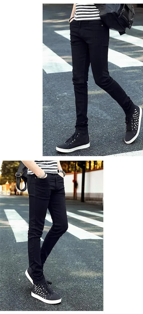 5 Colors 2021 New Korean Slim Fit Feet Stretch Jeans Men's Blue Pencil Pants Black Skinny Jeans Men's High Waist Jeans designer jeans for men